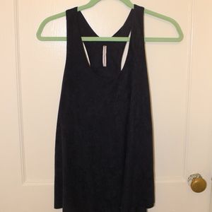 Navy Blue Suede Tanktop Shirt